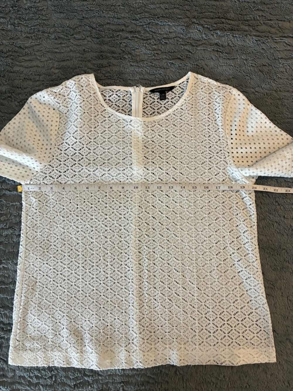 Lace Knit Long-Sleeve Top - White - Picture 10 of 10